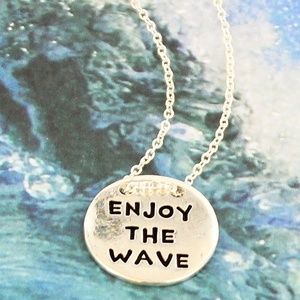 *LAST ONE* SILVERTONE ENJOY THE WAVE NECKLACE